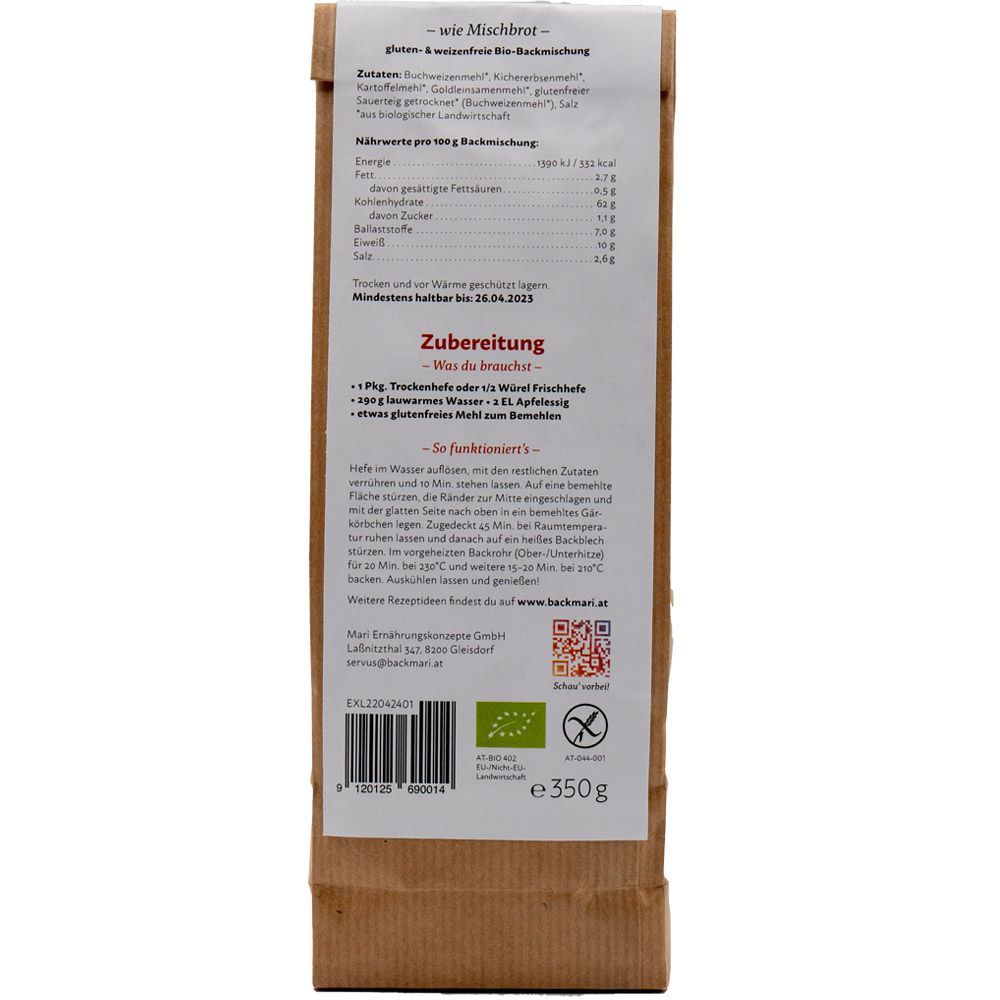 Backmari Strawanzer Mischbrot Backmix glutenfrei