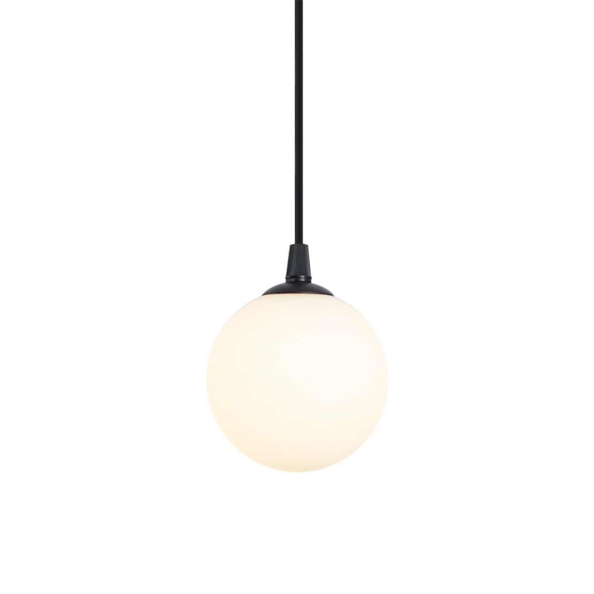 Moderne hanglamp zwart met wit glas voor railsysteem 1-fase - Iconic Perle