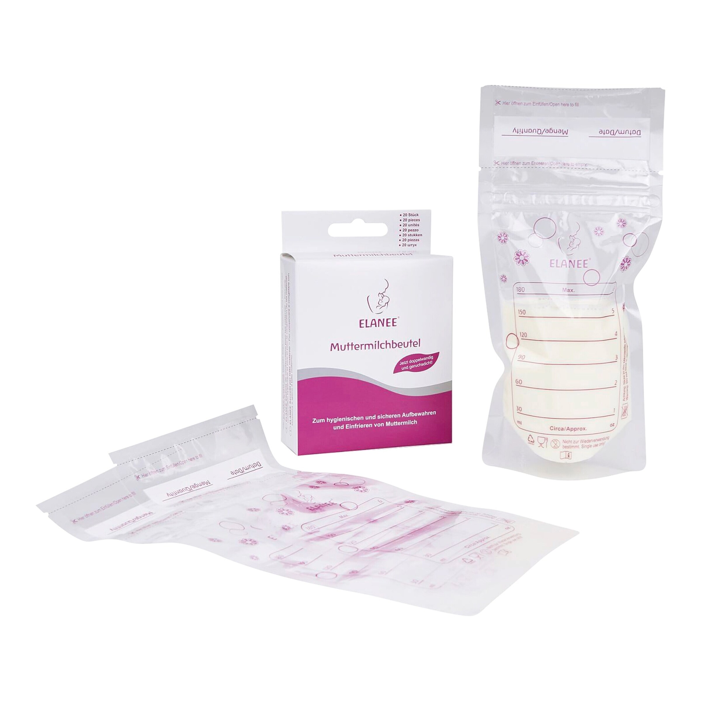 Elanee 20er-Pack Muttermilchbeutel
