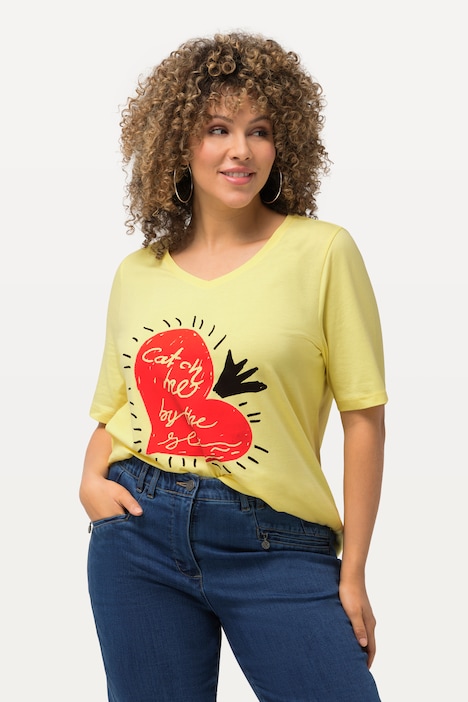 T-Shirt, Herz, V-Ausschnitt, Classic, Halbarm