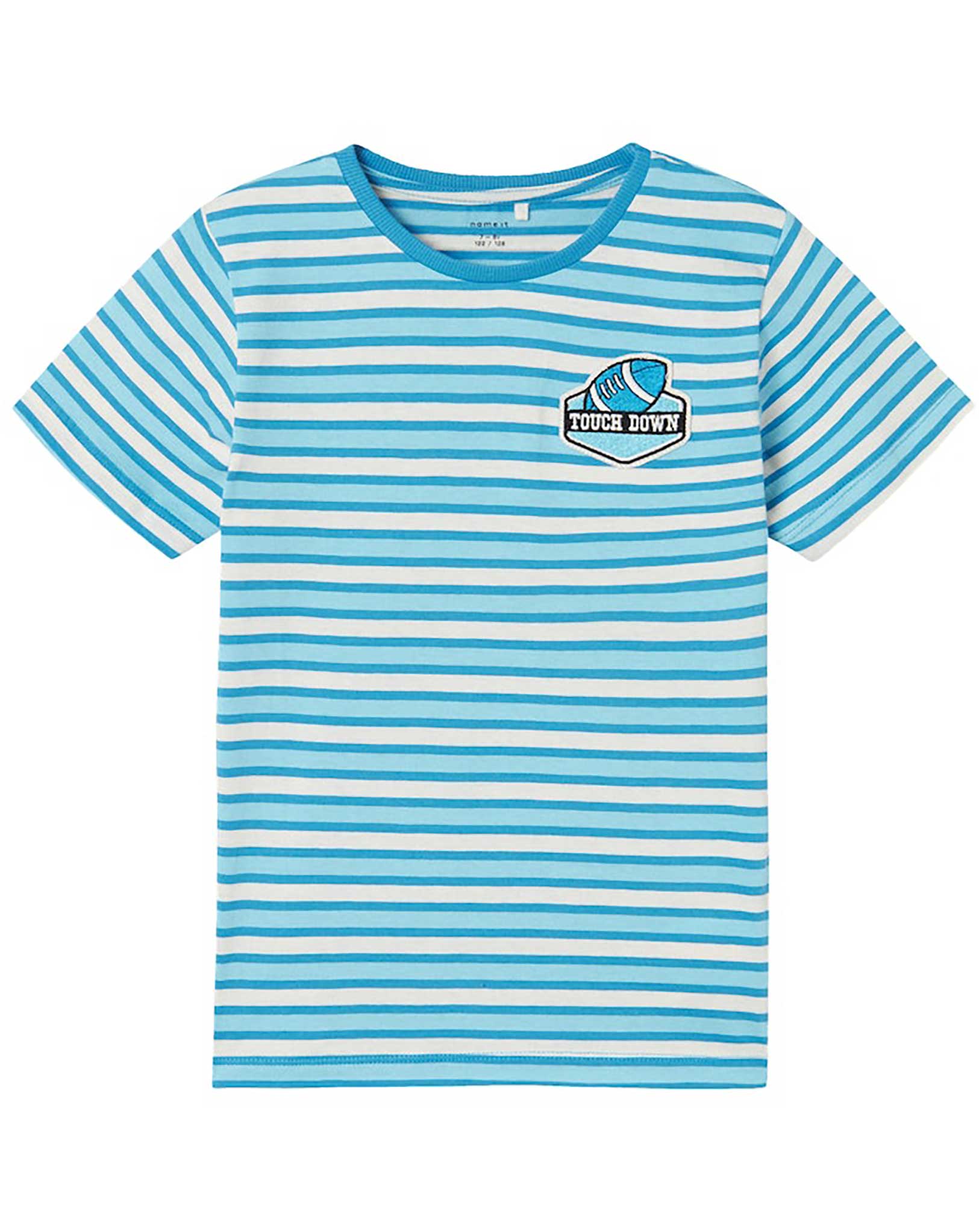 T-Shirt NKMDALOVAN TOUCH DOWN gestreift in swedish blue
