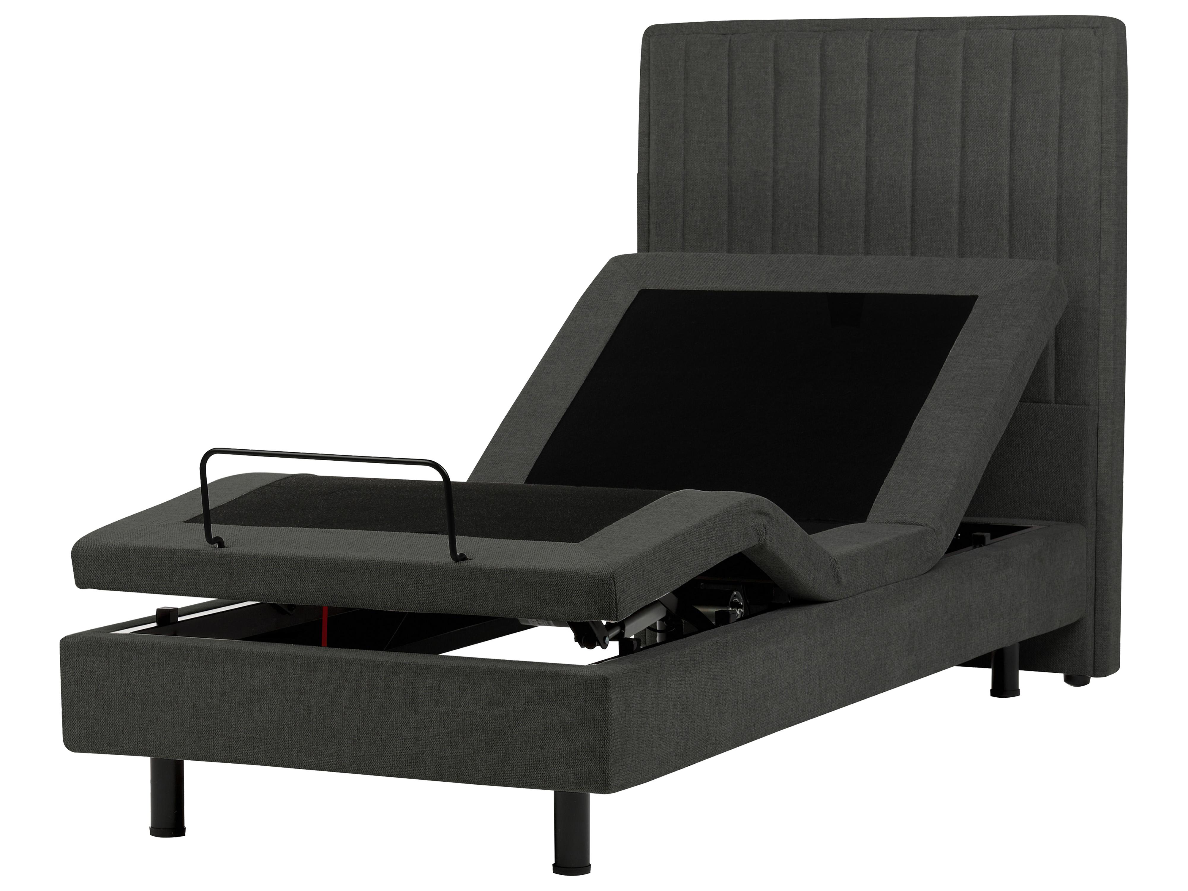 Verstelbaar bed Stof CASTELLAN 90 x 200 cm Donkergrijs