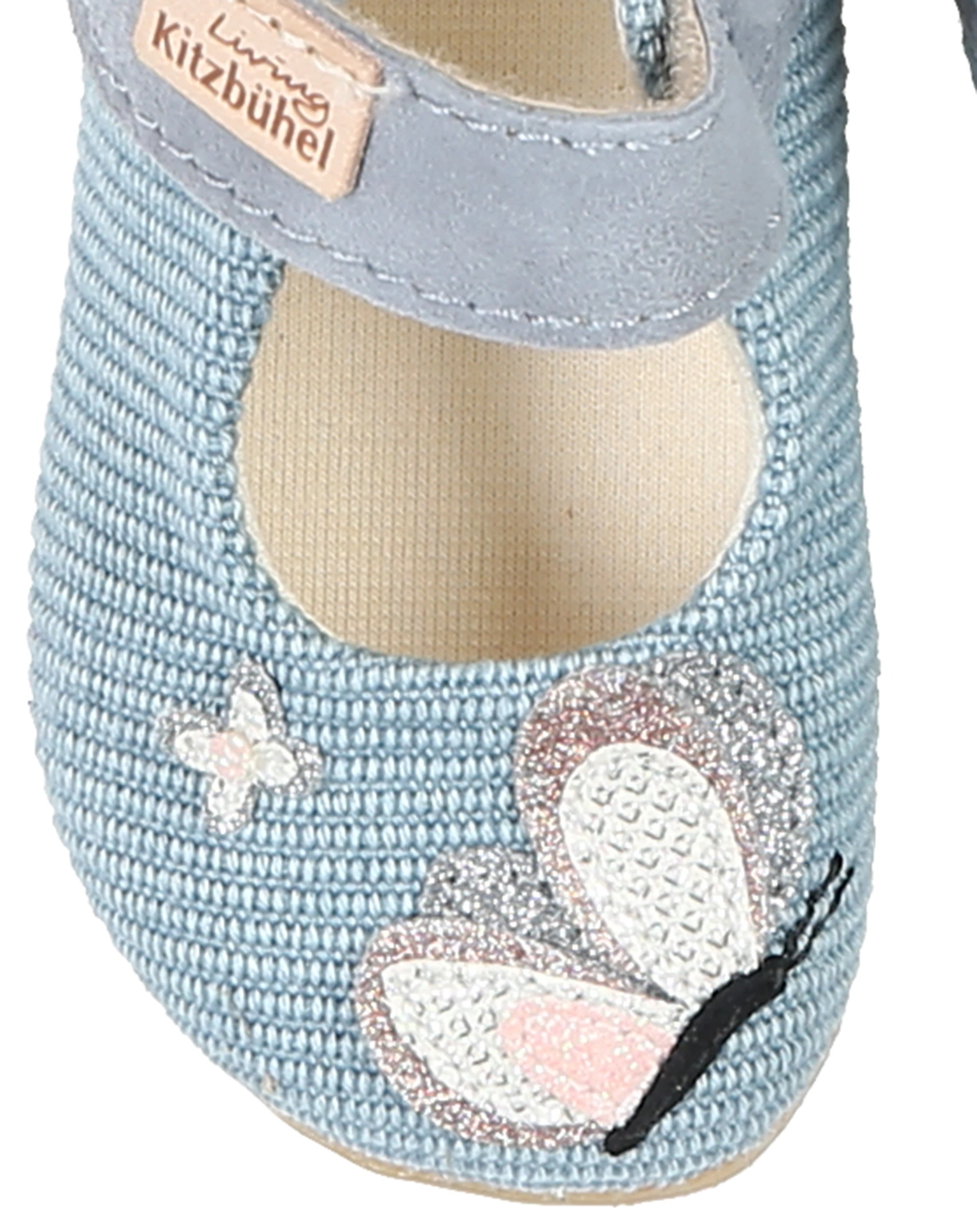 Ballerina-Hausschuhe SCHMETTERLING in sky blue