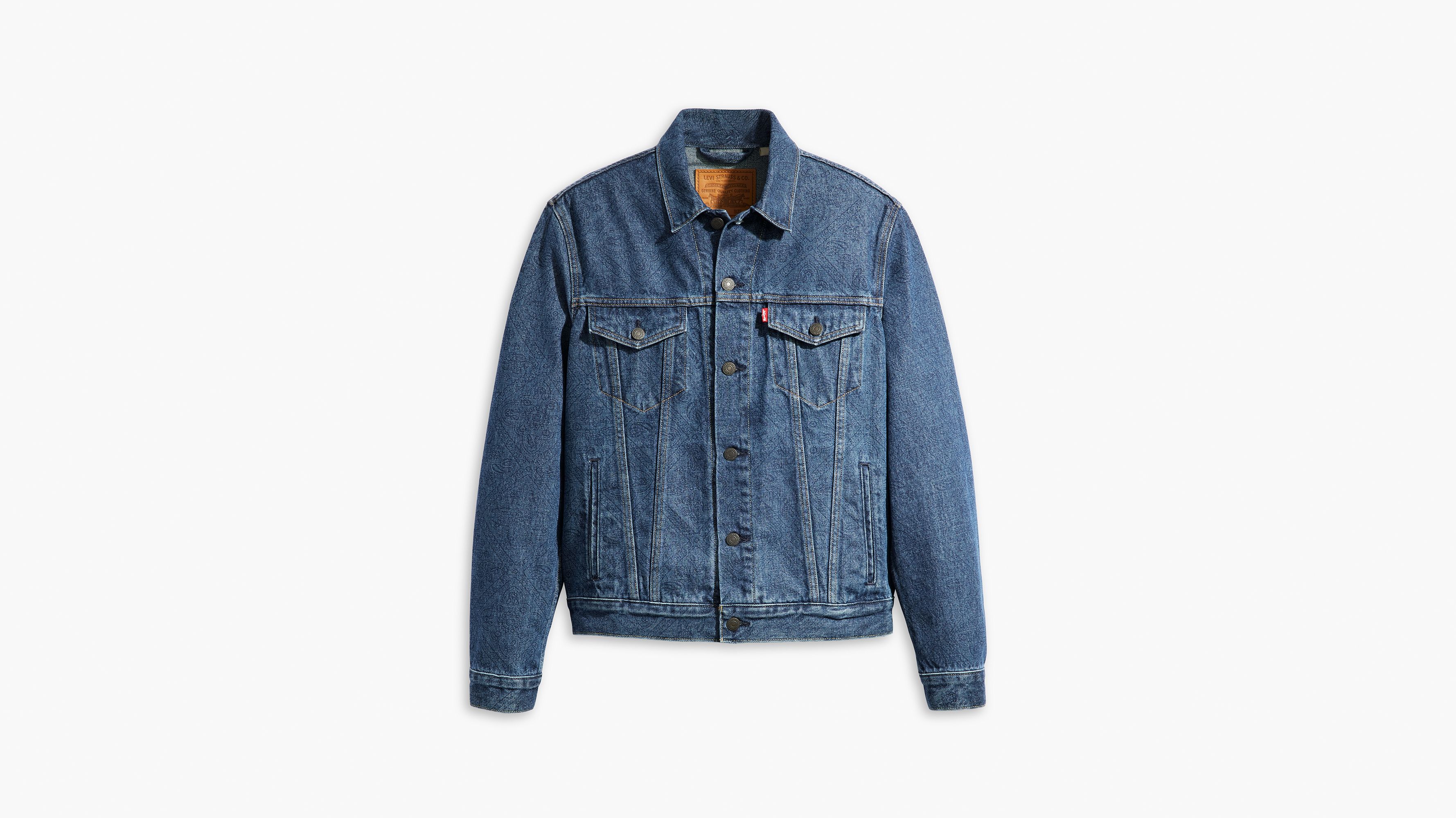 Veste Trucker - Watermarks Embossed - Bleu