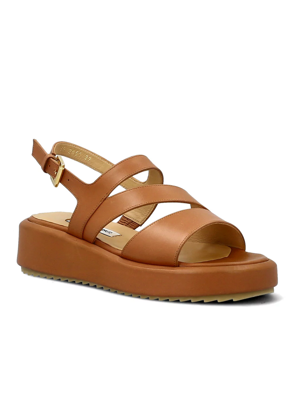 SANDALE TERNAUX CUIR CAMEL