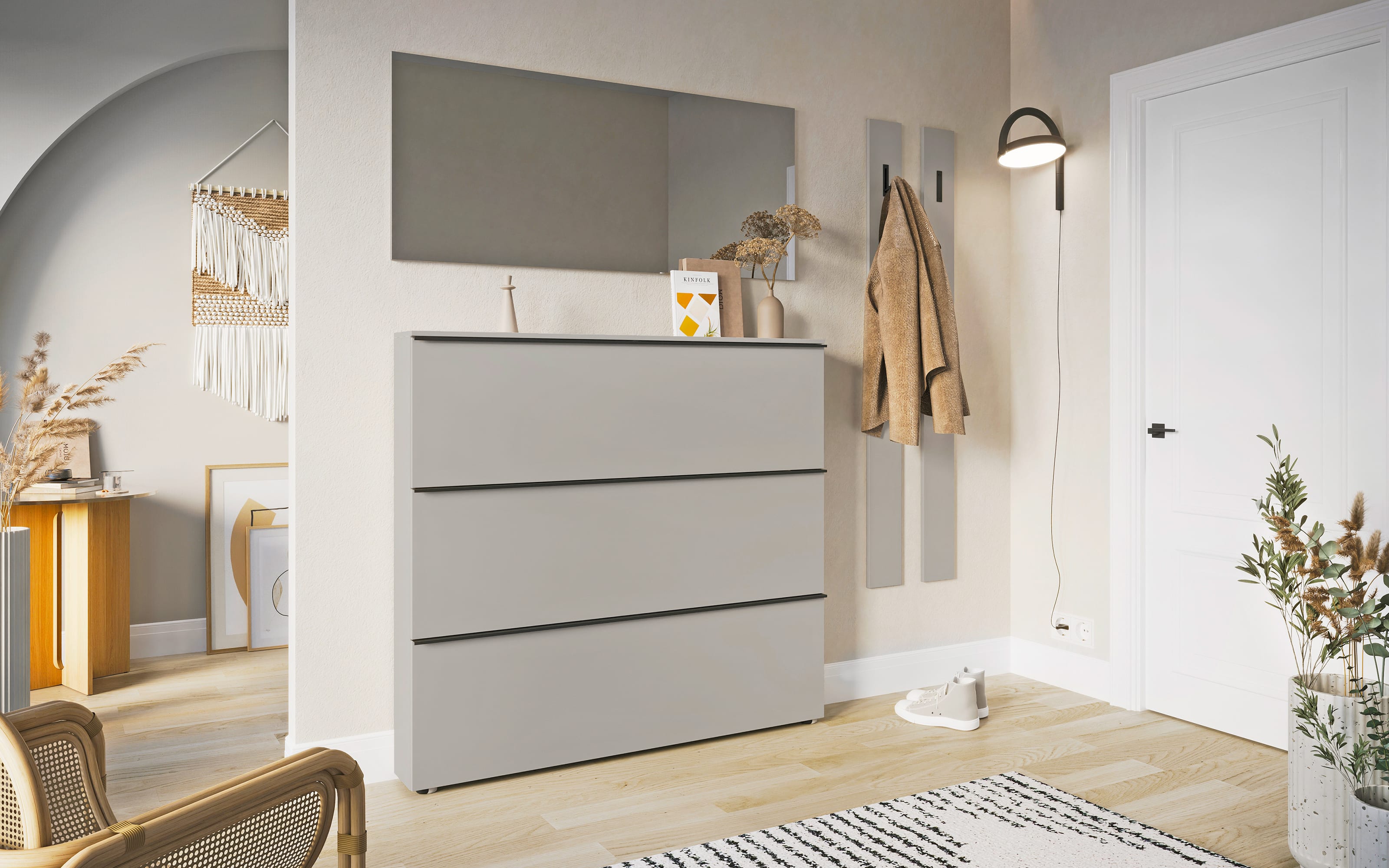 Spiegel Solino, grau, 140 x 60 cm
