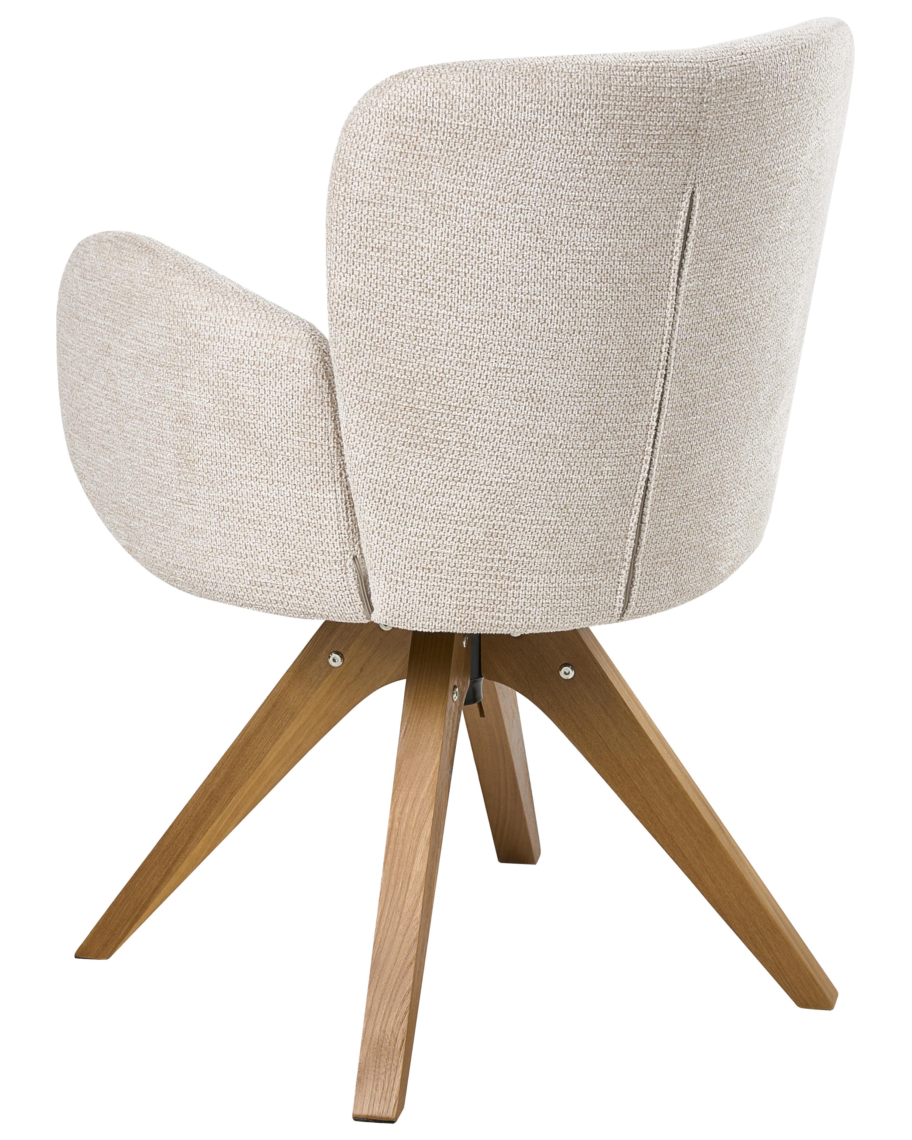 Set van 2 eetkamerstoelen draaibaar JEAN Stof Lichtbeige