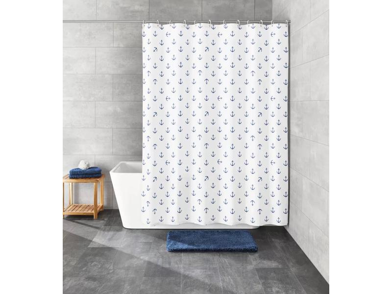 Kleine Wolke Duschvorhang Anchor 180 x 180 cm,  Dunkelblau/ Duschvorhang aus Polyester