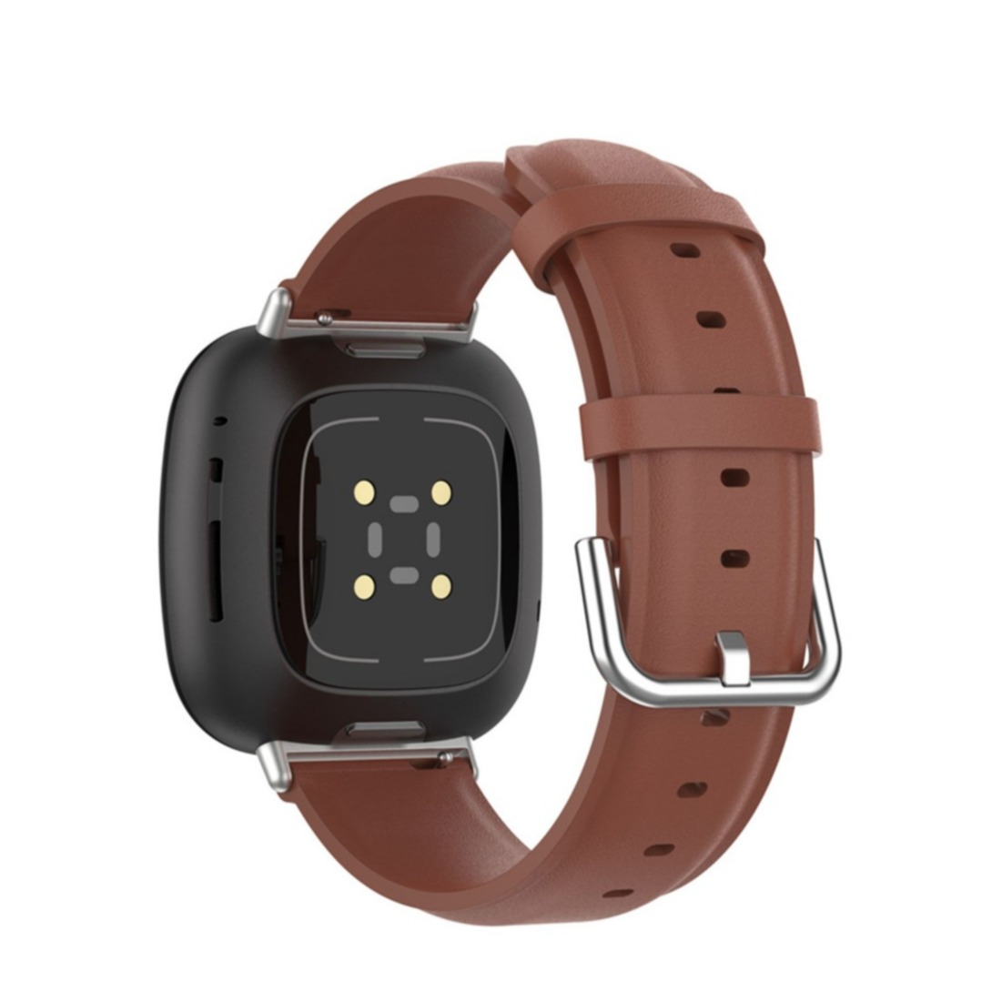 Fitbit Versa 4 / Sense 2 Echtleder Armband (Gelenkumfang 180-235mm) - Braun