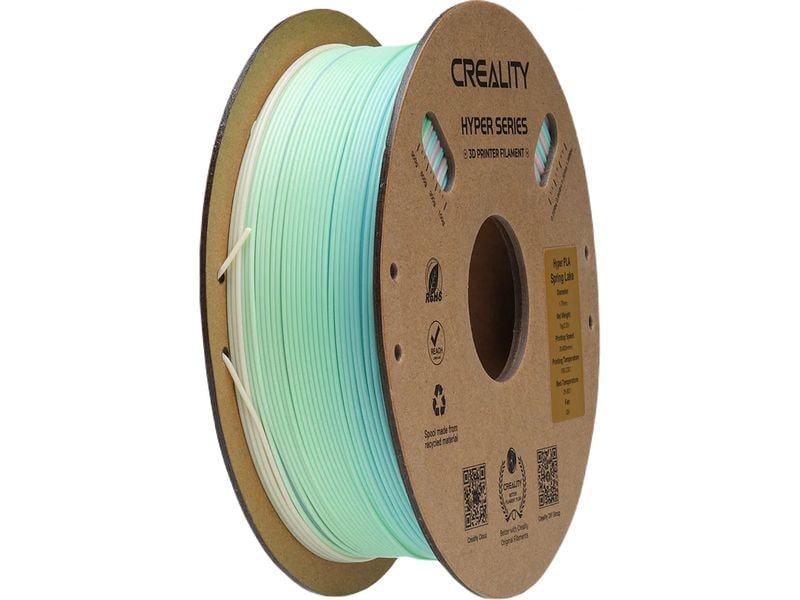 Creality Filament PLA Hyper, Regenbogen Frühlingssee, 1.75 Hochwertiges 1.75 mm PLA Hyper Filament für 3D Drucker