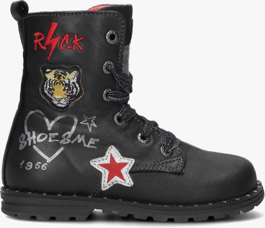 SHOESME zwarte shoesme veterboots de9w095