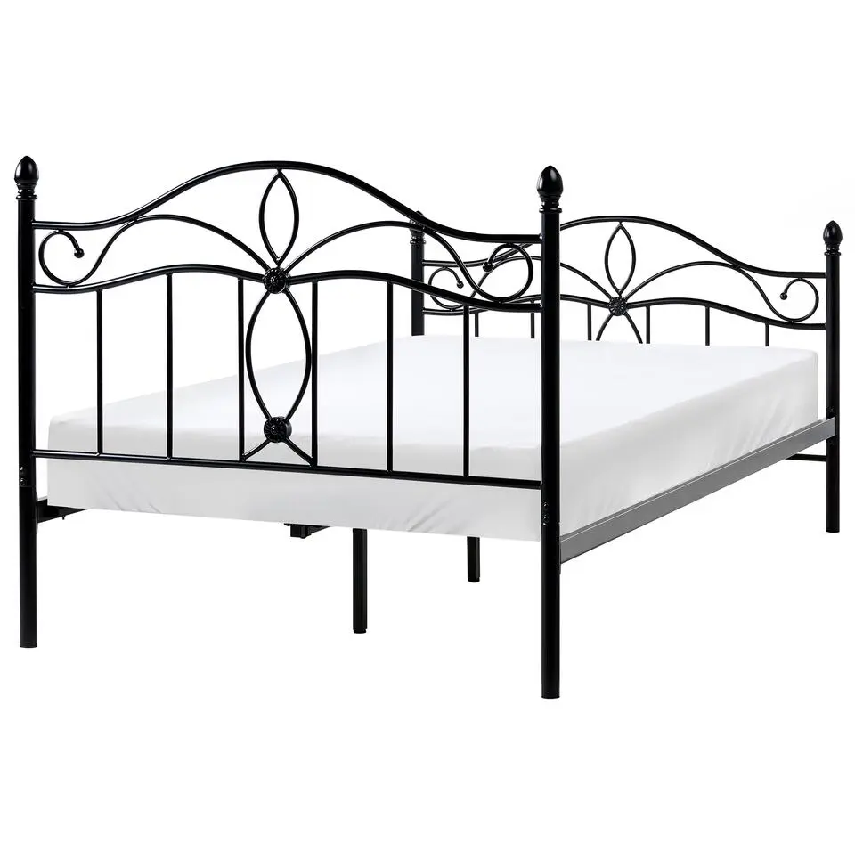 ANTLIA - Tweepersoonsbed - Zwart - 120 x 200 cm - Metaal