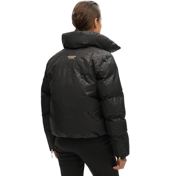 Veste de ski SUPERDRY SLALOM PUFFER JACKET SUPERDRY MONOGRAM BLACK LUXE