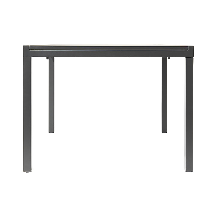 Table de jardin extensible Dallas en aluminium et verre coloris noir L.160/240 x l.150 x H.75 cm