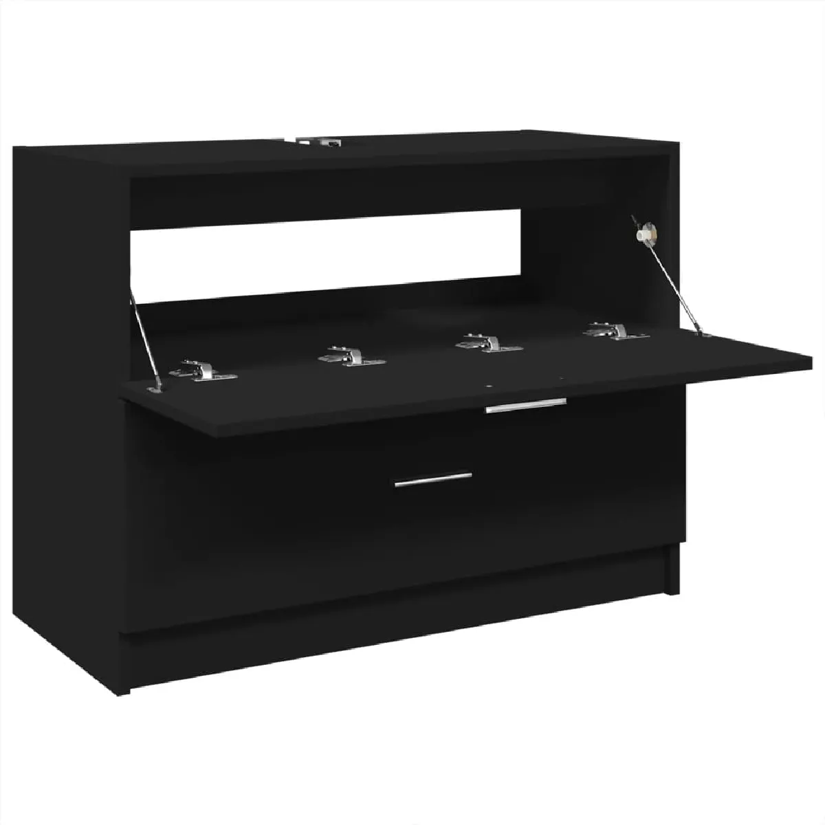 vidaXL Armoire Évier Noir