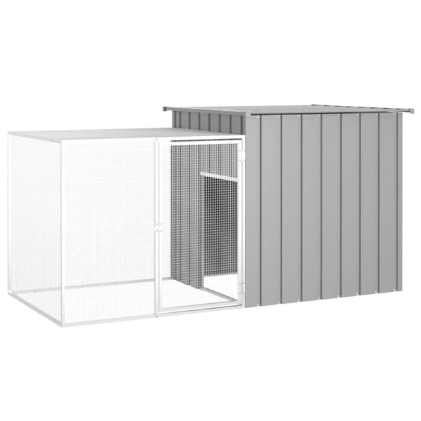 vidaXL Kaninbur grå 200x91x100 cm galvanisert stål
