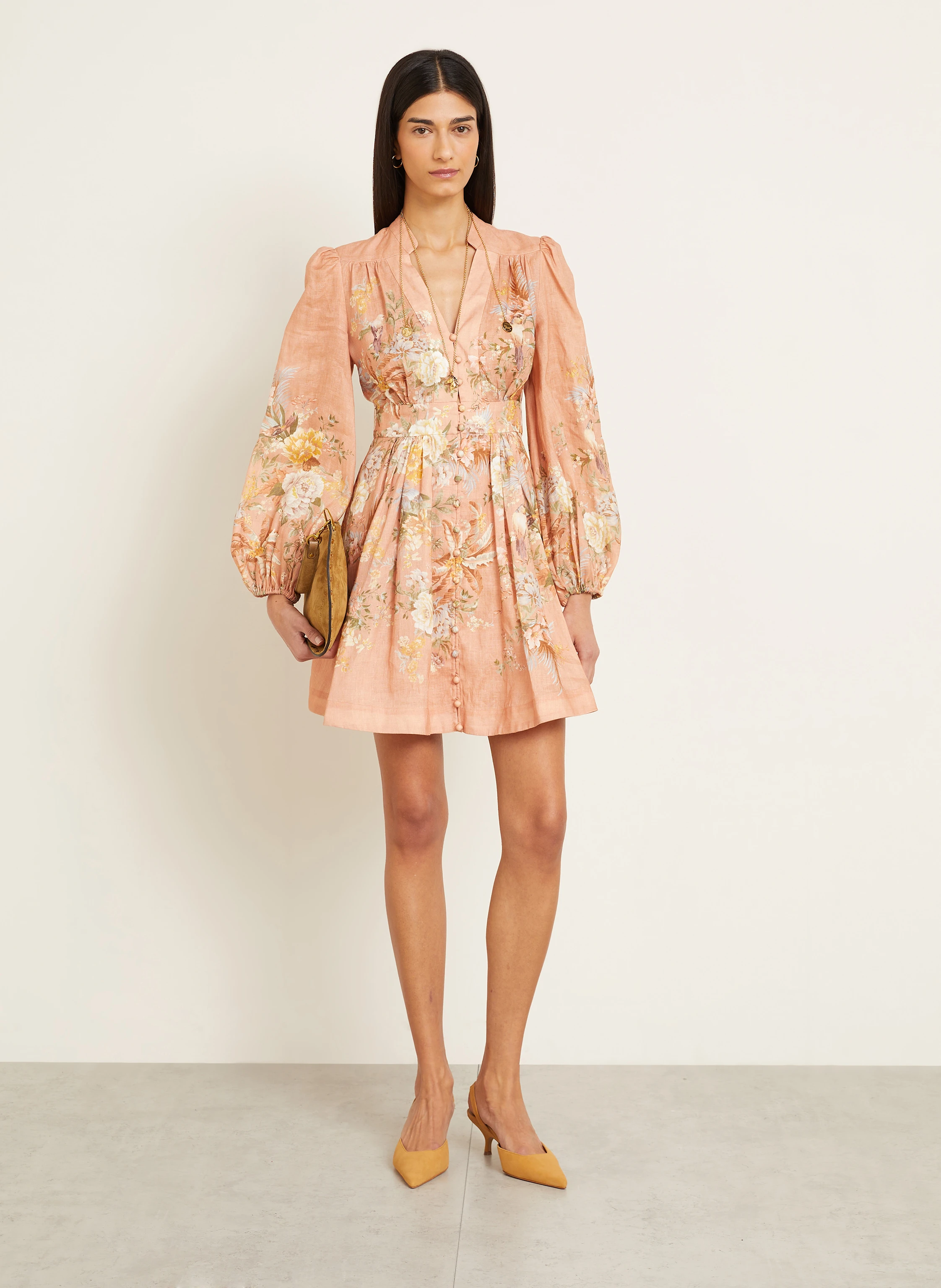ZIMMERMANN Cocktailkleid TALLOW aus Leinen