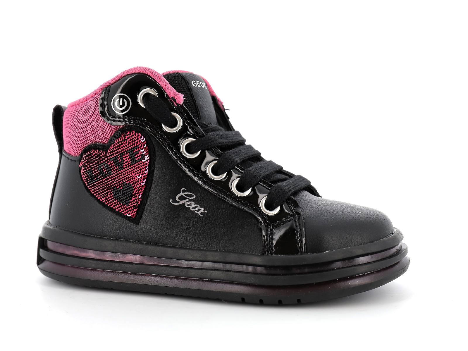 Geox-J PAWNEE GIRL-J16EVC Matières combinées Noir Rose