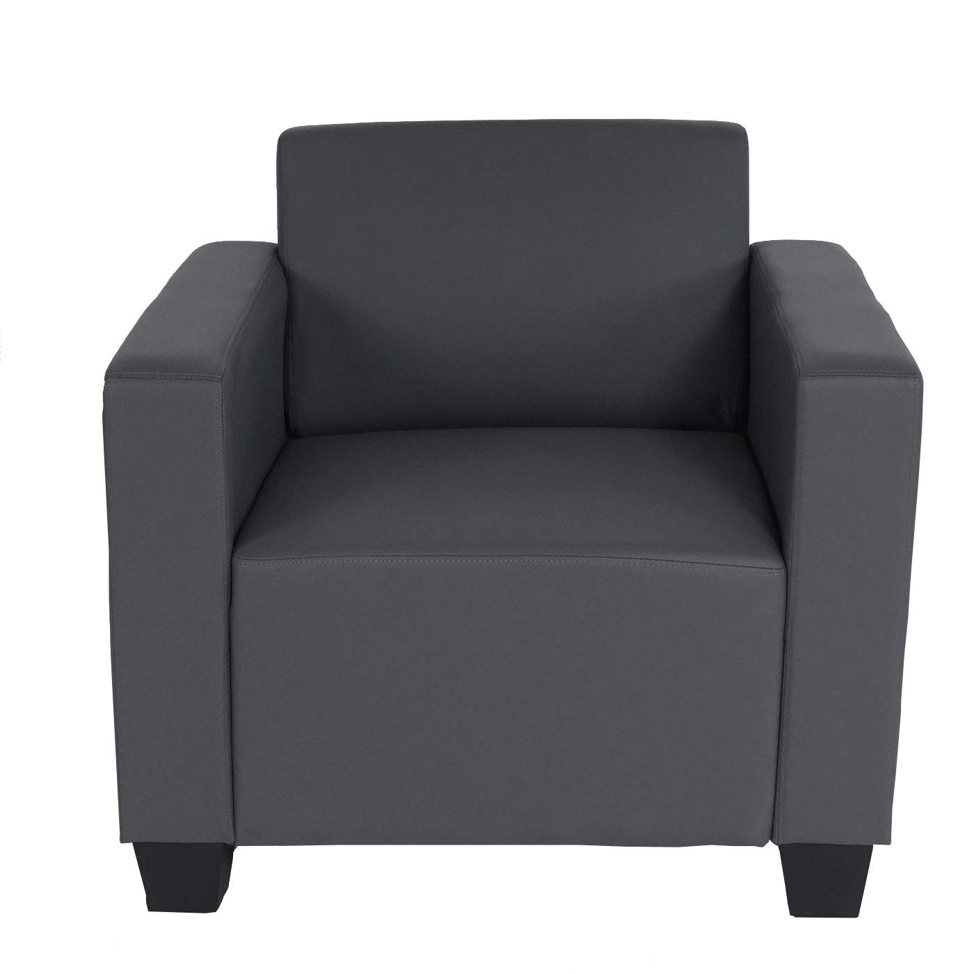 Modular Sofa-System Couch-Garnitur Lyon 4-1-1, Kunstleder ~ dunkelgrau