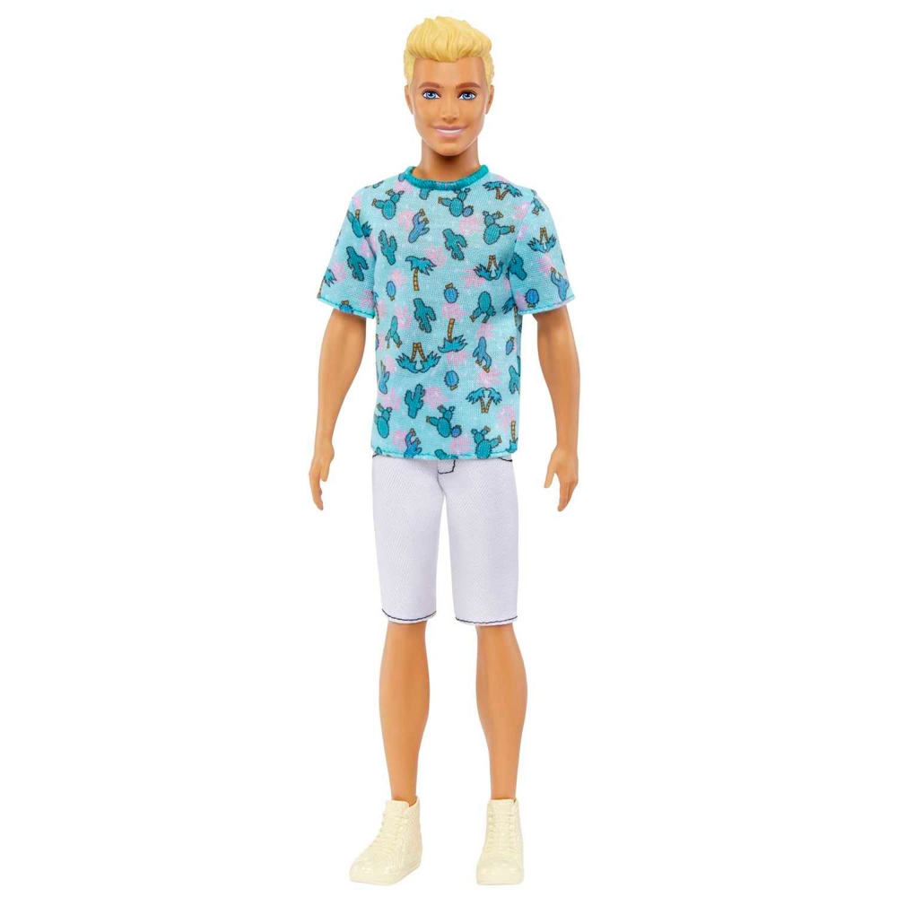 Ken Fashionista Puppe 211 mit blonden Haaren und Kaktus-T-Shirt