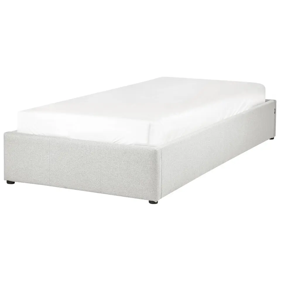 DINAN - Eenpersoonsbed - Lichtgrijs - 90 x 200 cm - Polyester