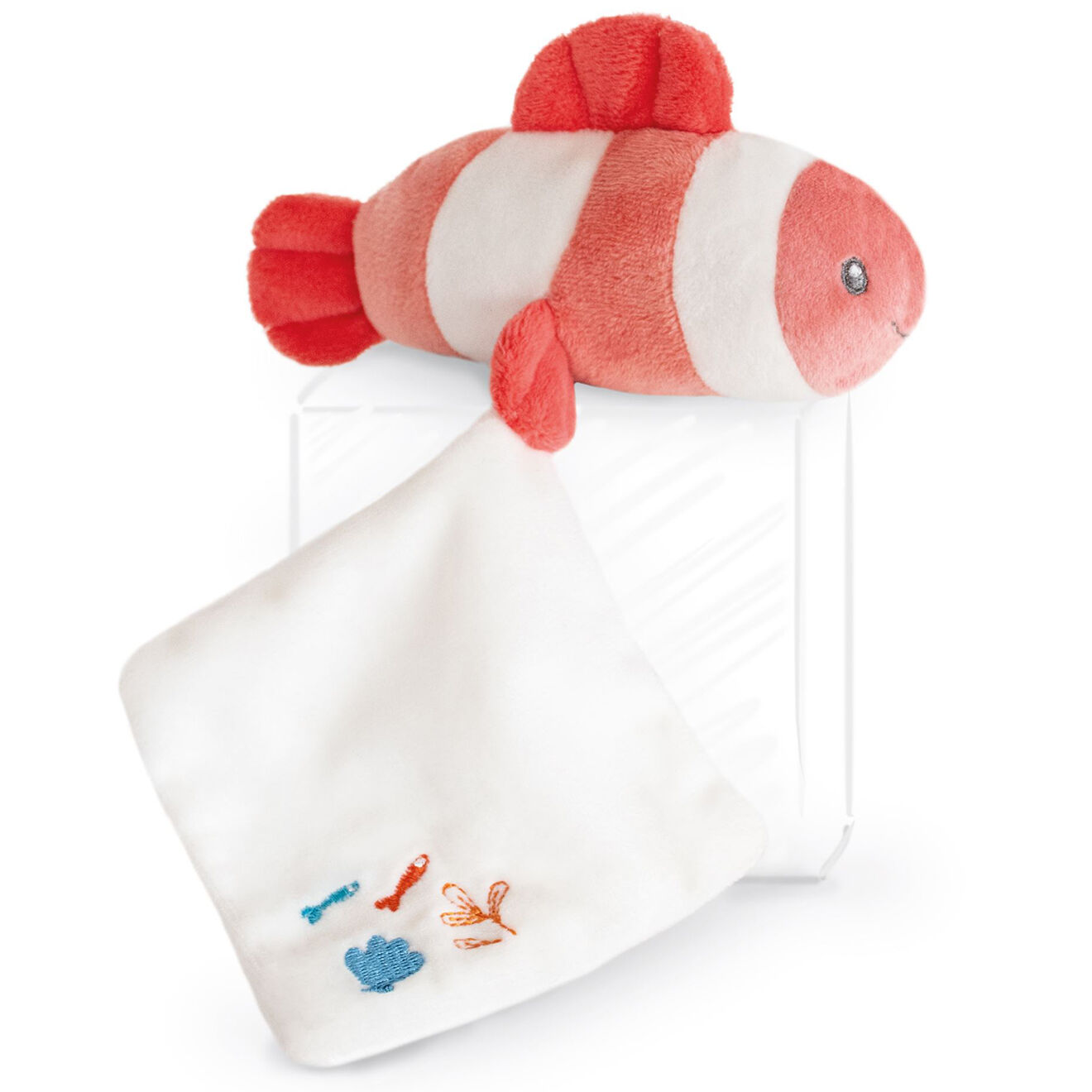 Doudou et Compagnie Poisson mignon avec doudou corail - 16x5 cm