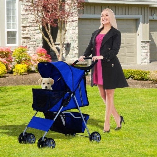 Carrinho dobrável para animais de estimação PawHut, azul