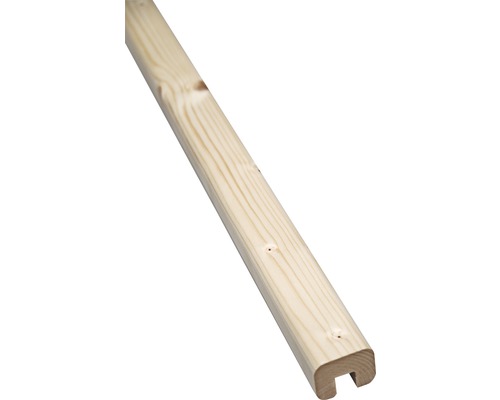 Vierkante leuning van sparrenhout, L:2500 mm, 44x55 mm met gefreesde groef