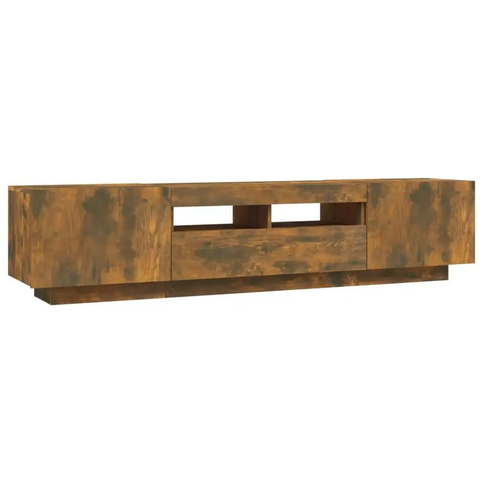 vidaXL - 2-delige TV-meubel met LED - 2 formaten - Gerookt eiken - Hout