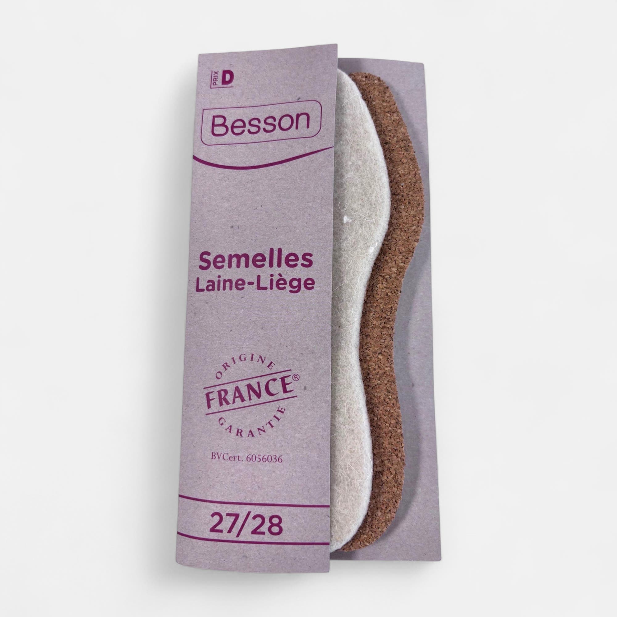 Semelles laine liège 27 28 sans coloris