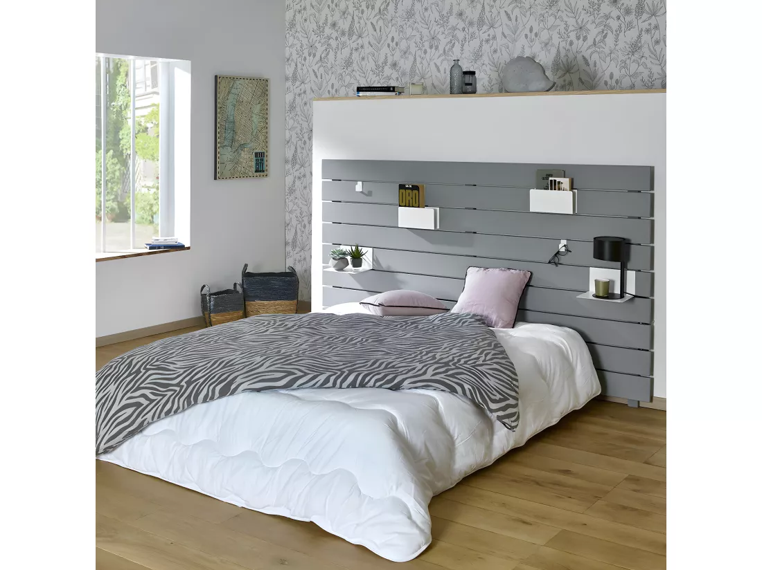 Tête de lit bois massif blanc JOAN