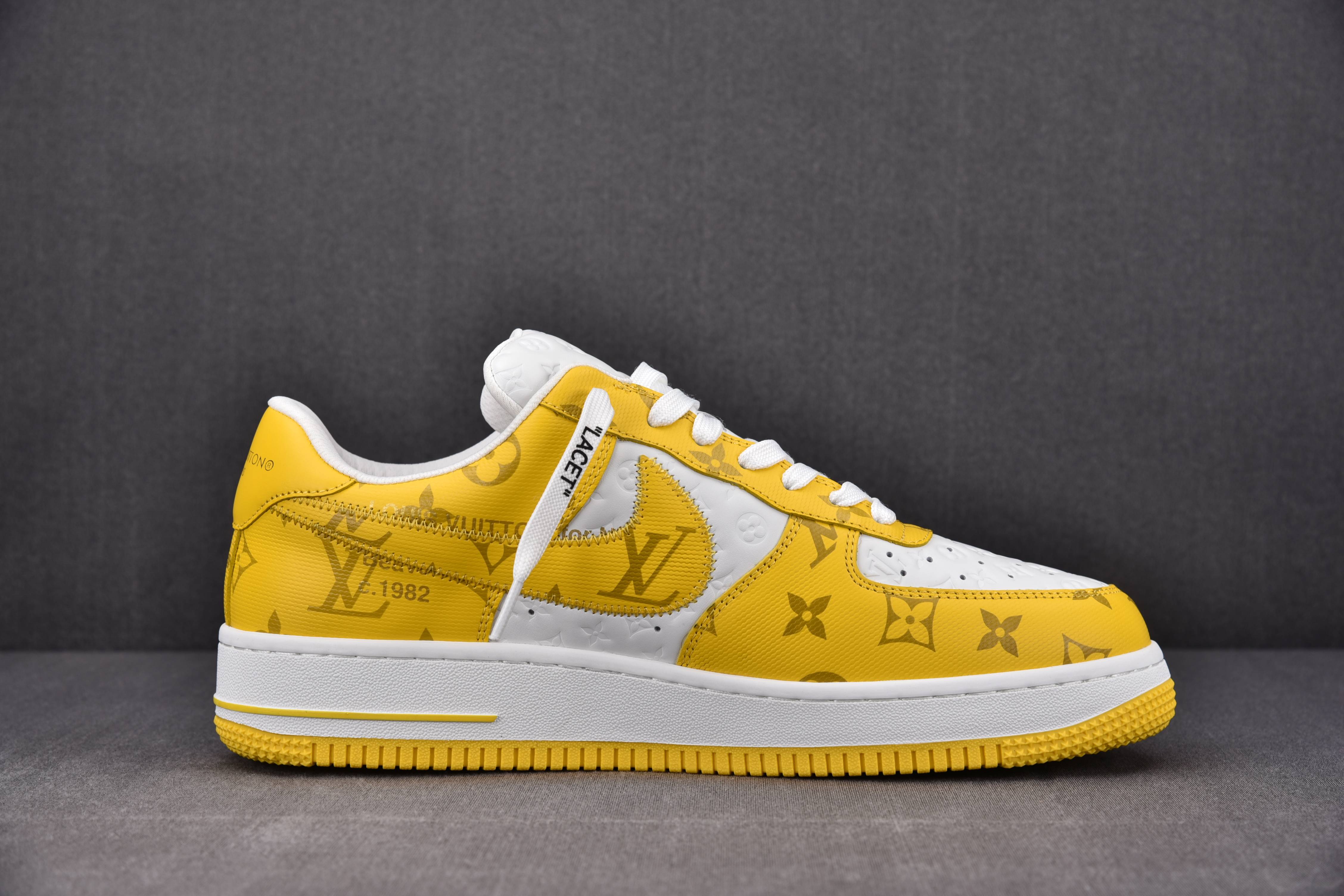 Nike Air Force 1 Low Louis Vuitton Royal Gray Yellow (Be careful about the size!!)