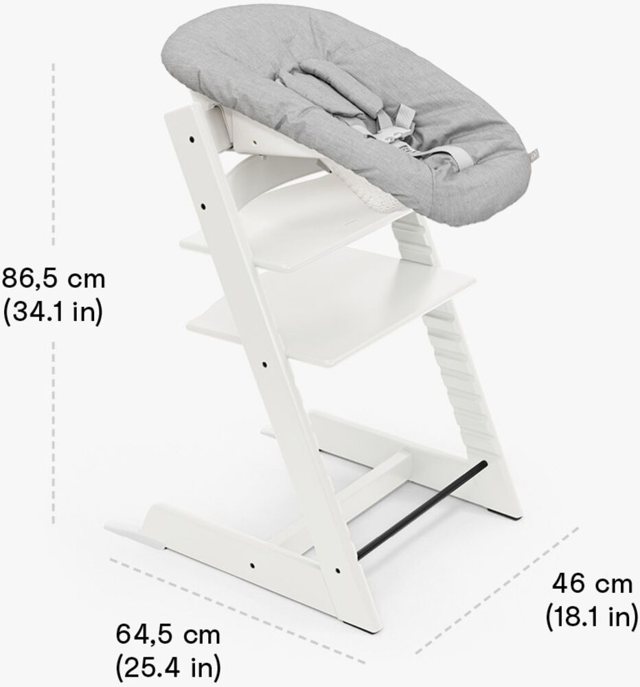 Stokke Tripp Trapp Matstol Bundle inkl. Newborn Set, White/Grey