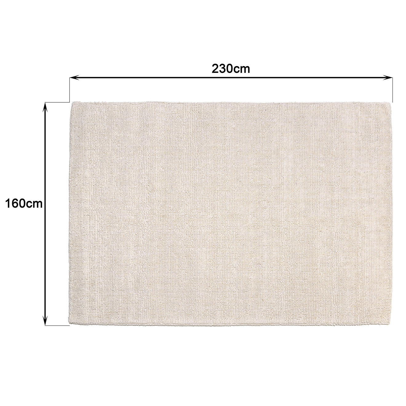 Macabane Tapis en Laine bouclée Sacha ivoire - 230x160 cm