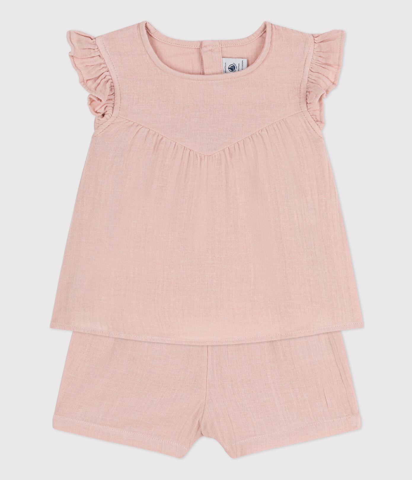 Ensemble bébé en gaze de coton unie
