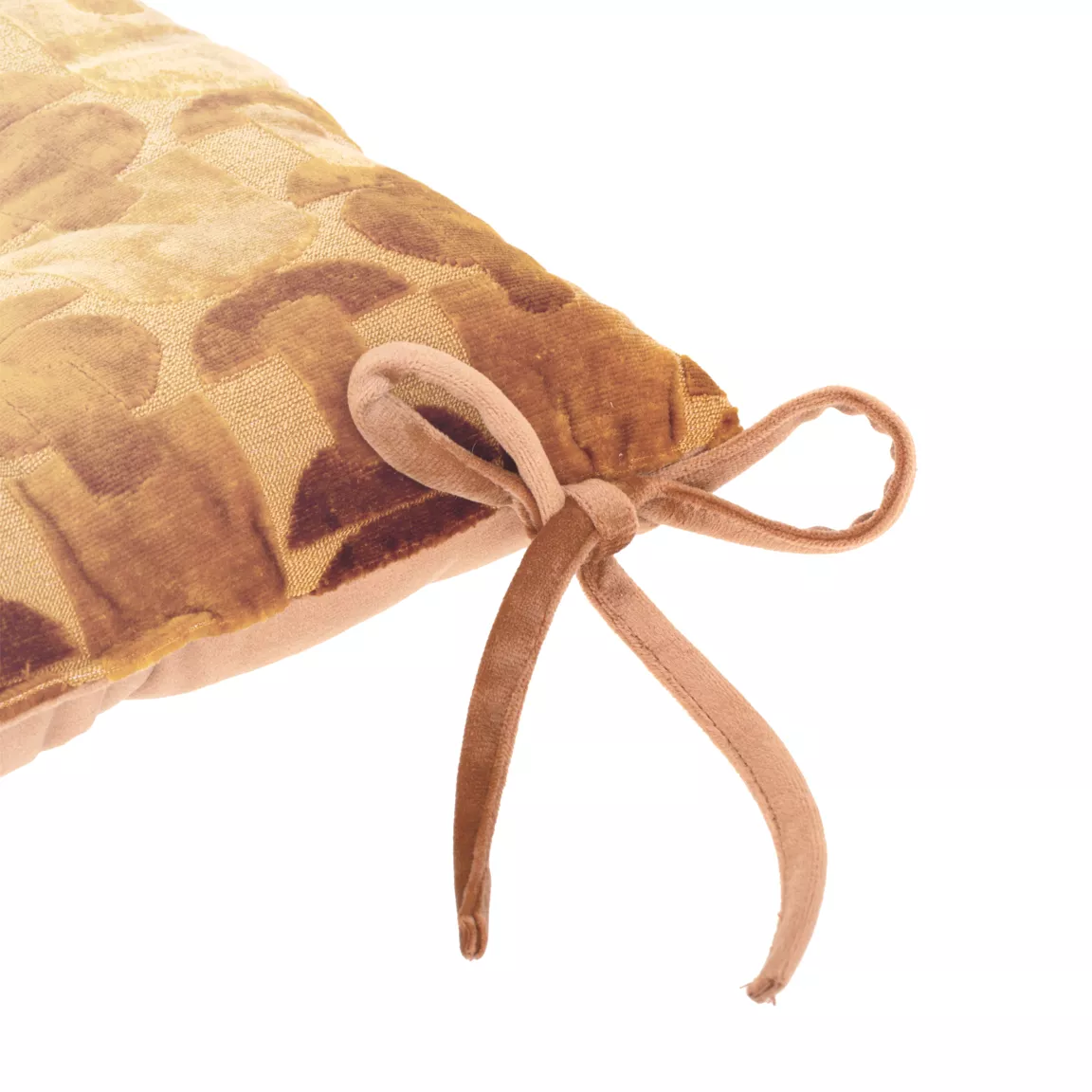 Coussin de chaise carré velours (38 x 38 cm) Luna Jaune ocre