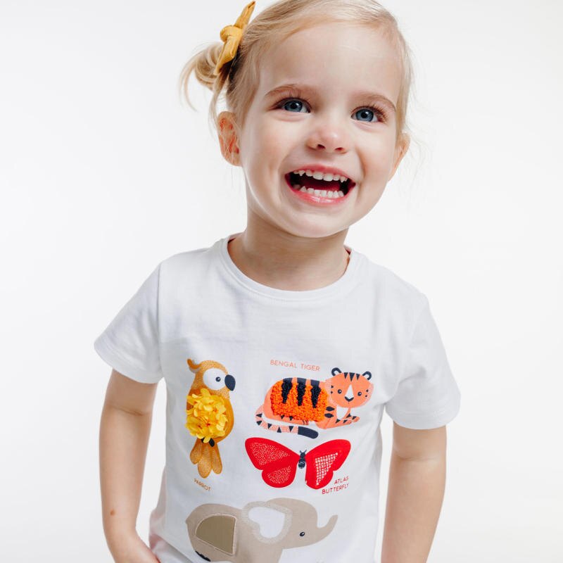T-shirt imagier blanc bébé fille Blanc