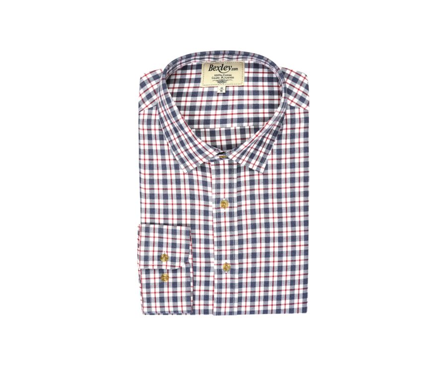 Chemise flanelle à carreaux bleus et rouges - EDMOND