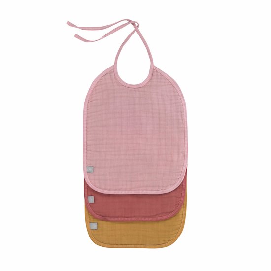 Lot de 3 bavoirs medium en mousseline   Rose        de               Lässig