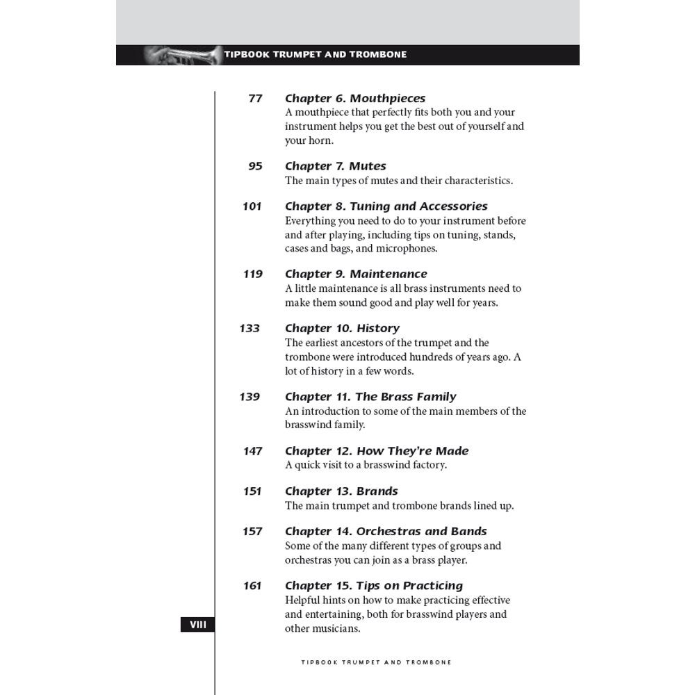 Tipboek trompet en trombone met tipcodes