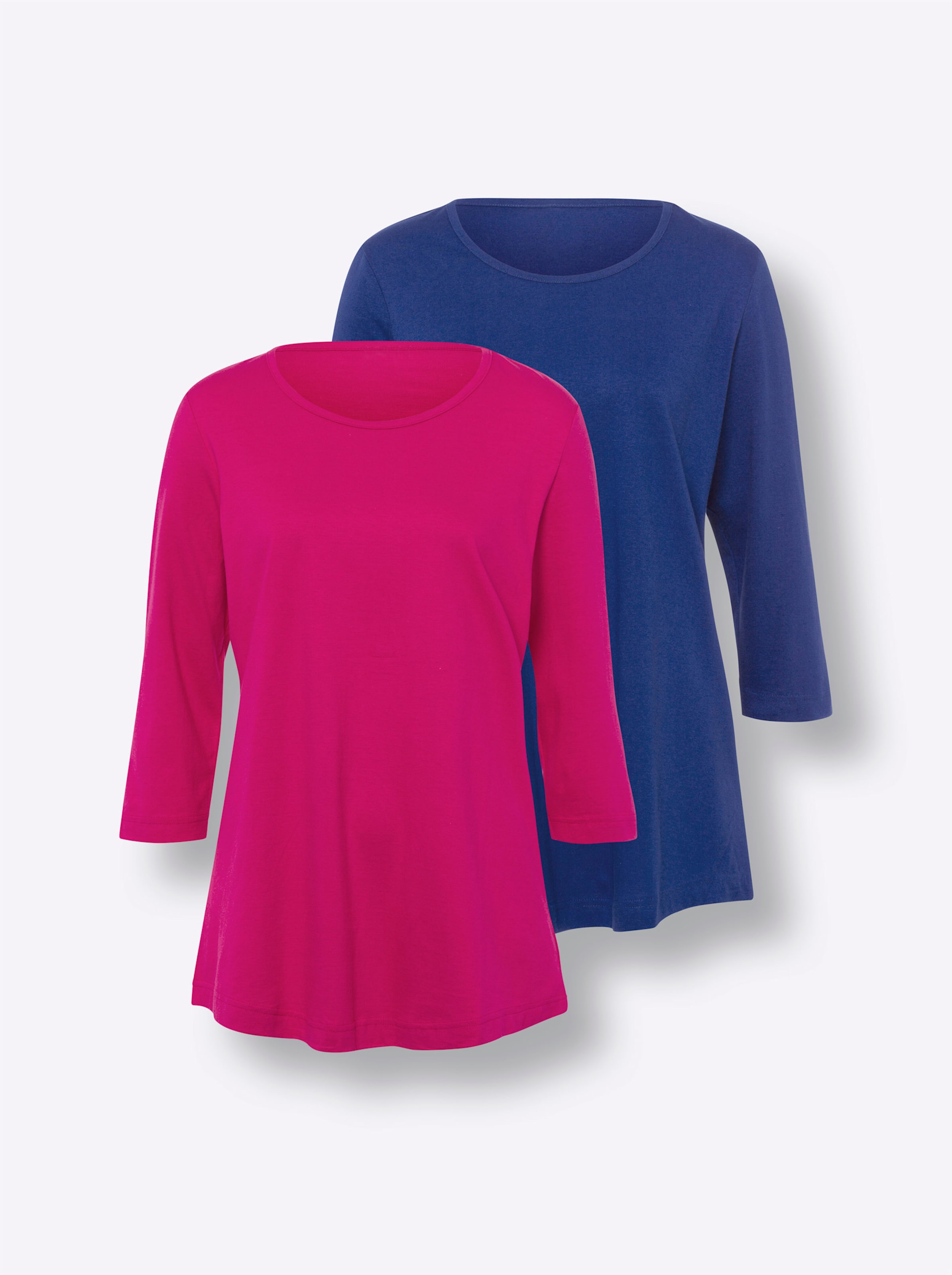 Longshirt in royalblau + pink