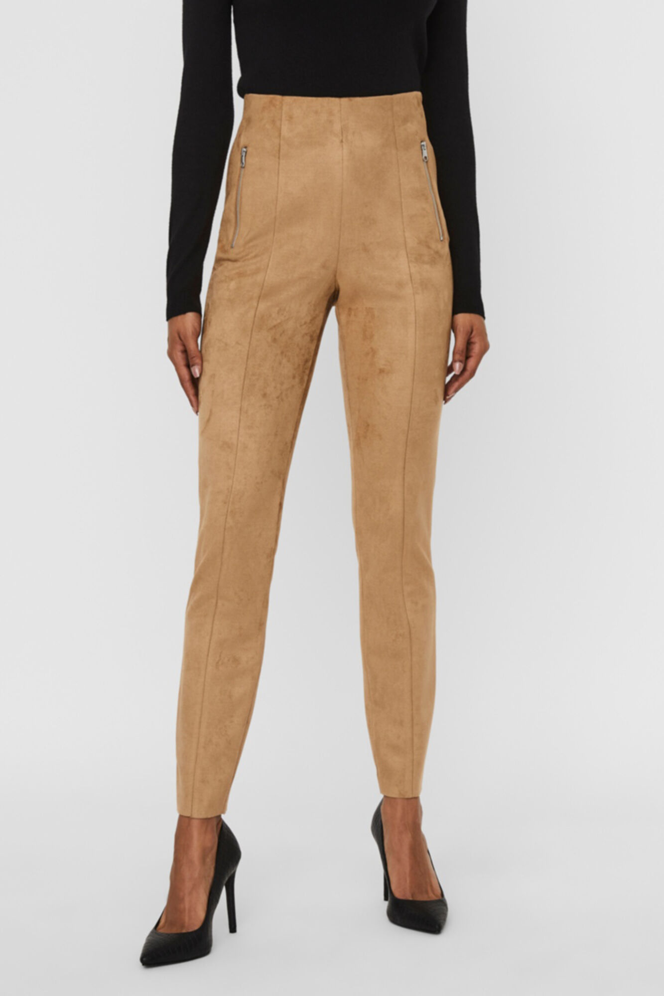 Leggings de camurça sintética - Marrom