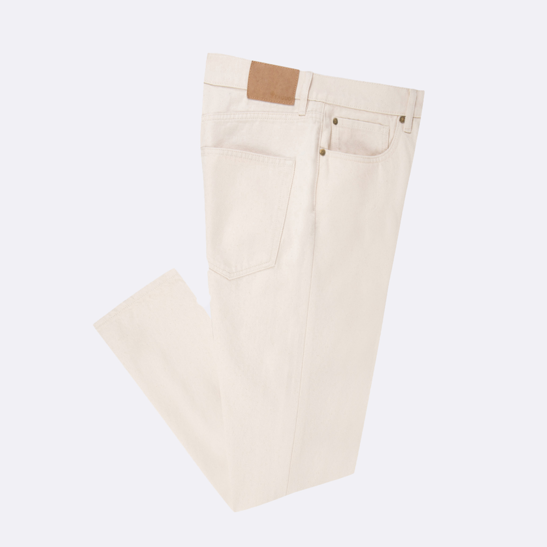 Jean écru coupe fuselée végan en coton et coton recyclé - modèle Tapered denim