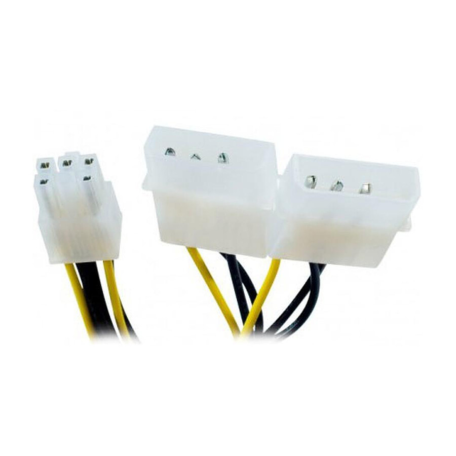 Adaptateur PCI-E 6 broches / 2 x Molex - 20 cm