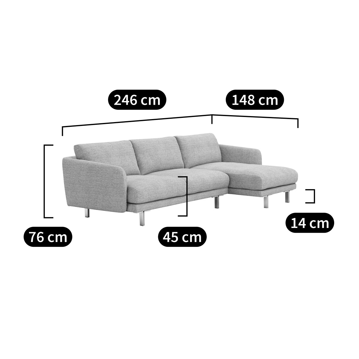 AM.PM<br>Sofá de canto em tweed, Nogara