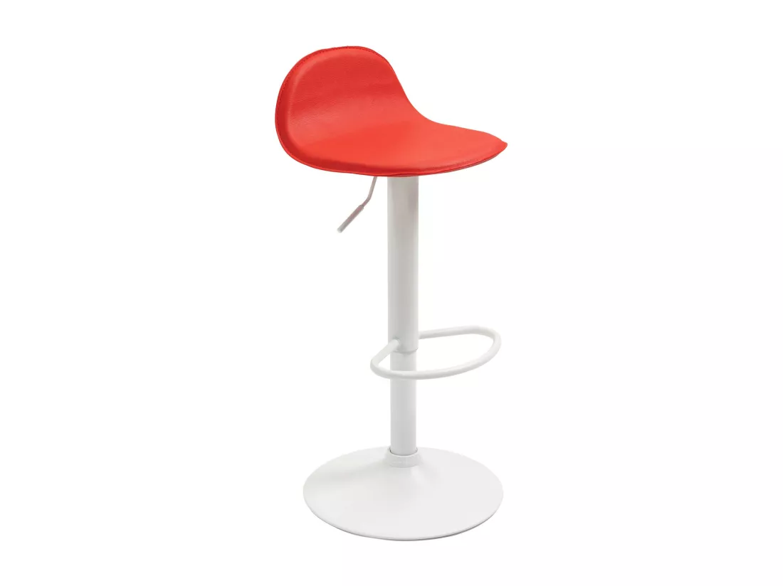 Lot de 2 Tabouret de bar - Similicuir & Métal - Rouge - Lana V2
