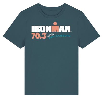 T-Shirt Manches Courtes Ironman 70.3 Duisburg Bleu Turquoise Femme