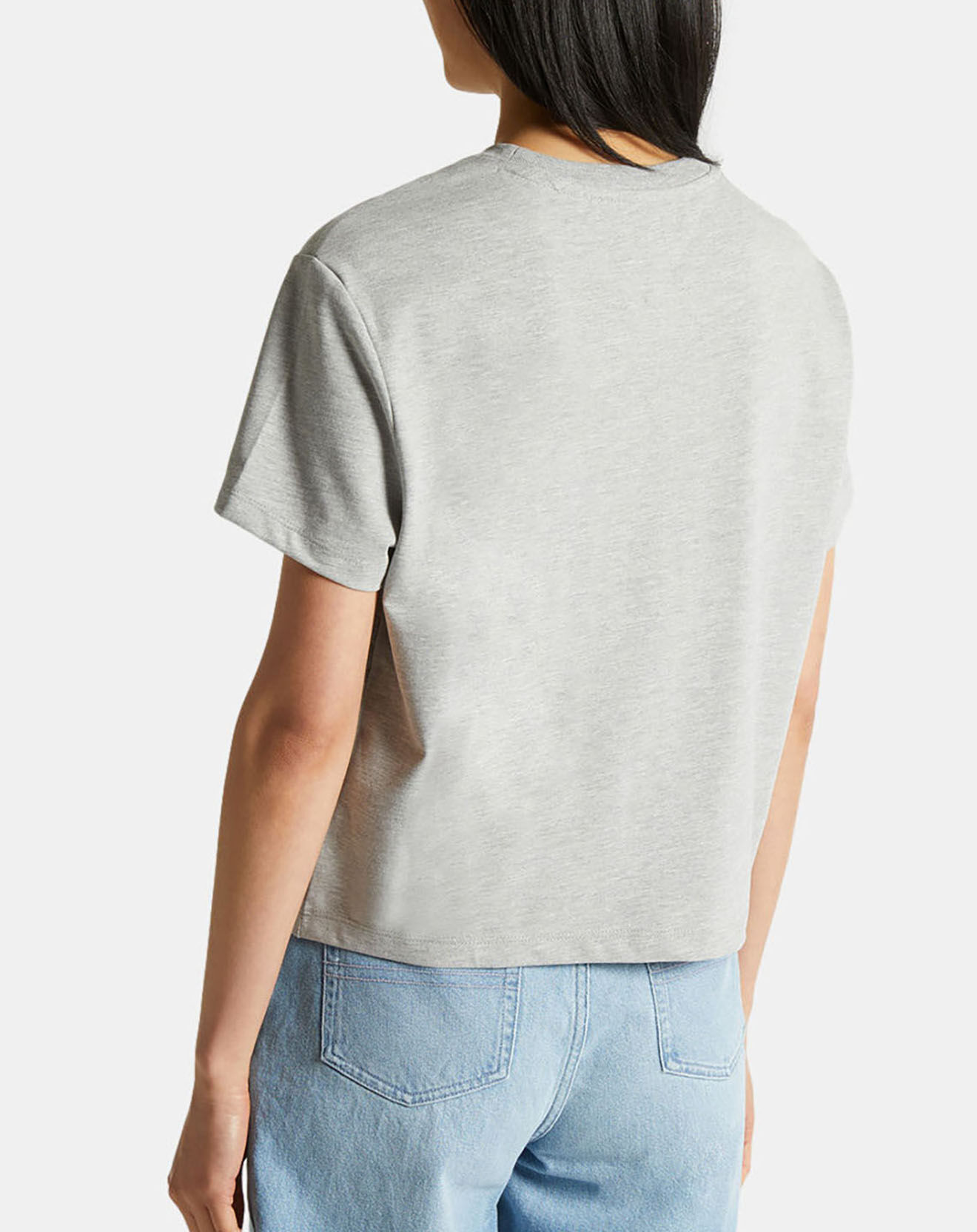 Tommy Jeans T-Shirt badge gris chiné