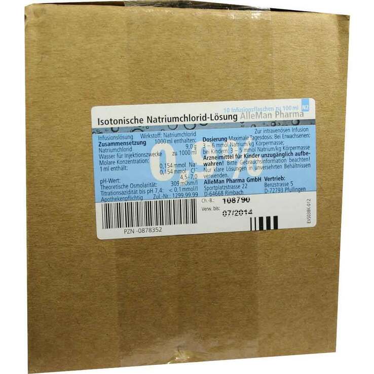 Kochsalzlösung 0,9% Plastikflasche, 10X100 ml