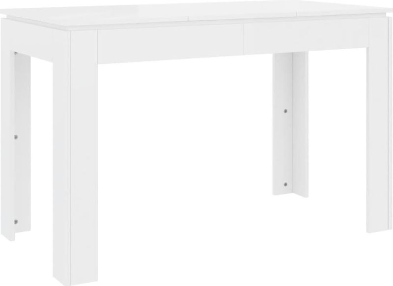 vidaXL - Eettafel - Hoogglans Wit - Bewerkt Hout - 120x60x76 cm
